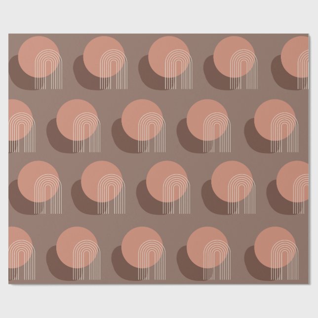 Retro Blush Brun Sunset Geschenkpapier (Flach)