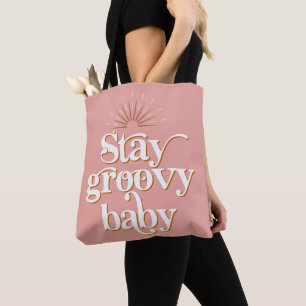 Retro Blush Pink Bleibe Groovy Baby Hippie Geschen