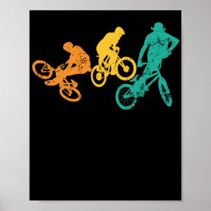 Retro BMX Rennrad Tricks Stunts Poster