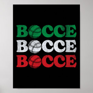 Retro-Bocce-Ball-Rasen-Bowling-Spiel-Enthusiast Bo Poster