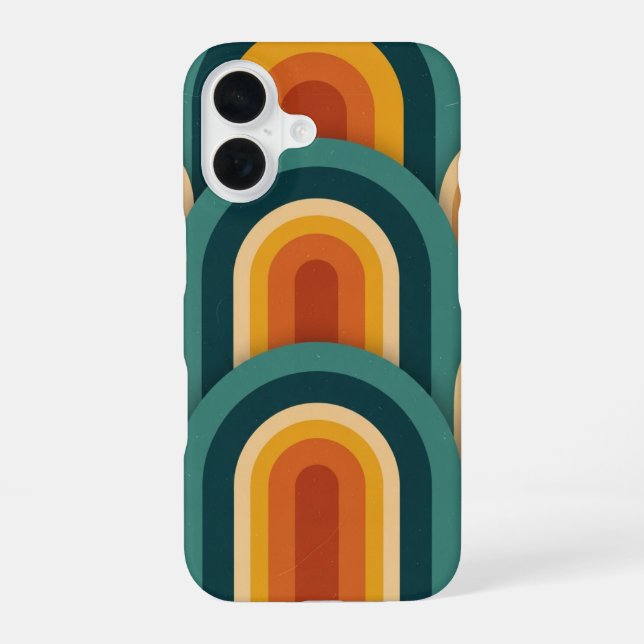Retro Bögen iPhone 16 Hülle (Rückseite)