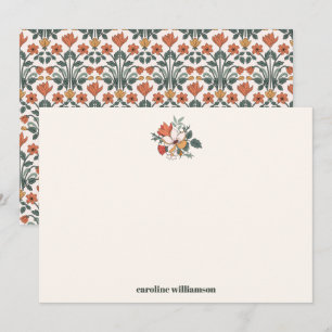 Retro Bohemian Blumen Nouveau Braut Dusche Benutze Dankeskarte