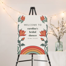 Retro Bohemisch Rainbow Floral Einmaliges Brautpar