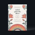 Retro Bohemisch Rainbow Floral Unique Bat Mitzvah Einladung<br><div class="desc">Retro Bohemisch Rainbow Floral Einzigartiges Bat Mitzvah Einladung</div>