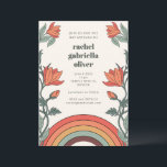 Retro Bohemisch Rainbow Floral Unique Bat Mitzvah Einladung<br><div class="desc">Retro Bohemisch Rainbow Floral Einzigartiges Bat Mitzvah Einladung</div>