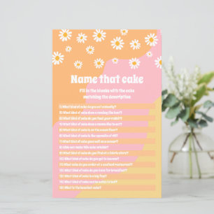 Retro Boho 70er Brautparty Name, dass Cake Game