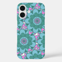 Retro Boho Aquamarin Mandala Blume Pattern