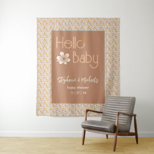 Retro Boho Bläserdusche Hintergrund Tapisserie Wandteppich