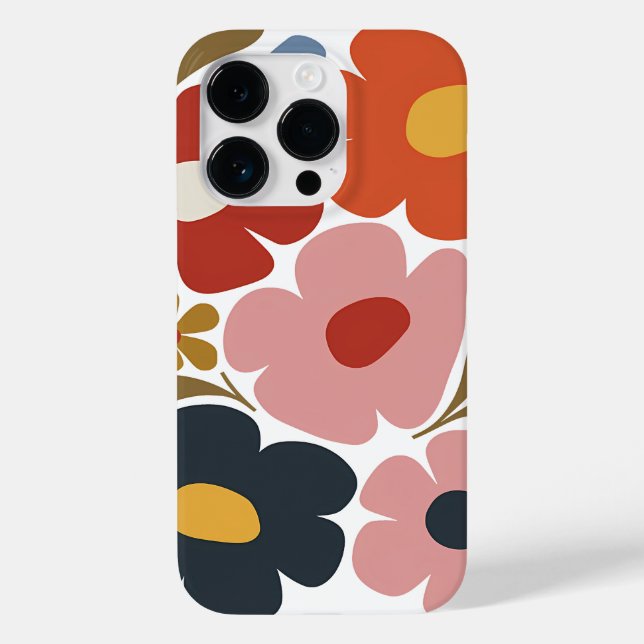 Retro Boho Blume farbenfroh Mittelalter Moderne Case-Mate iPhone Hülle (Rückseite)