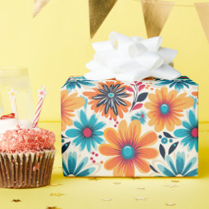 Retro Boho Blume Geschenkpapier