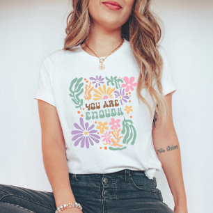 Retro Boho Blume Sie sind genug psychische Gesundh T-Shirt