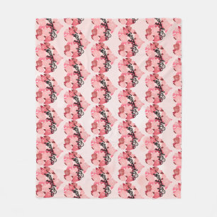 Retro Boho Blumen-Ich-Liebe-Name-Kalligrafie-Text  Fleecedecke