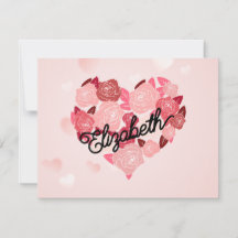 Retro Boho Blumen-Ich-Liebe-Namens-Kalligrafie-Tex