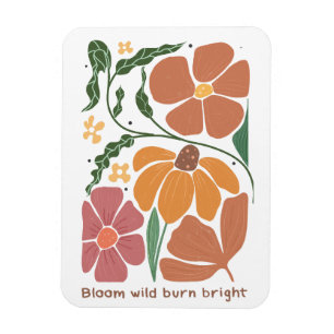 Retro-Boho-Blumen-Inspirationszitat Magnet
