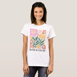 Retro Boho Blumenzettel blühen wie Sie sind T-Shirt