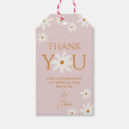 Retro Boho Blush Pink Daisy Vielen Dank Geschenkanhänger