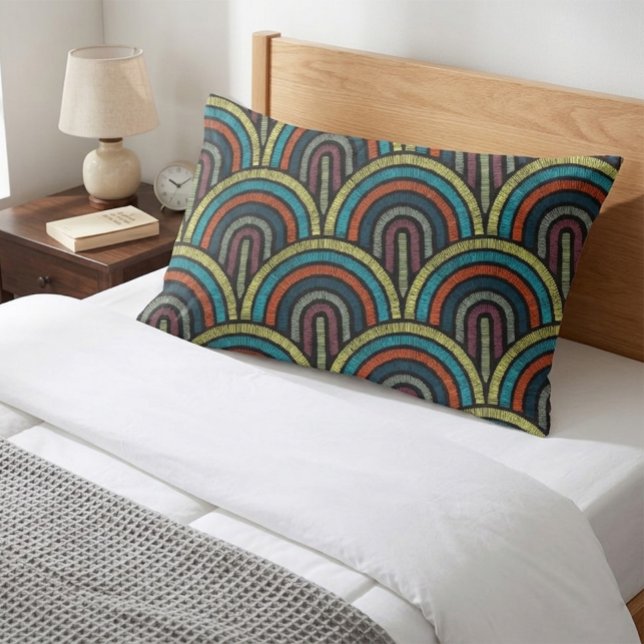 Retro Boho Bogen Art Deco Kissenbezug (Von Creator hochgeladen)