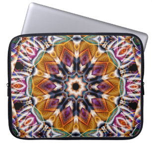 Retro Boho Bohemisch Hippie Trippy Rosette Mandala Laptopschutzhülle