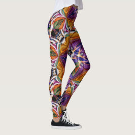 Retro Boho Bohemisch Hippie Trippy Rosette Mandala Leggings