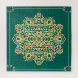 Retro Boho Chic Bohemisch Hippie Rosette Mandala Puzzle