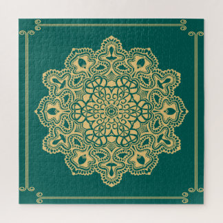 Retro Boho Chic Bohemisch Hippie Rosette Mandala Puzzle