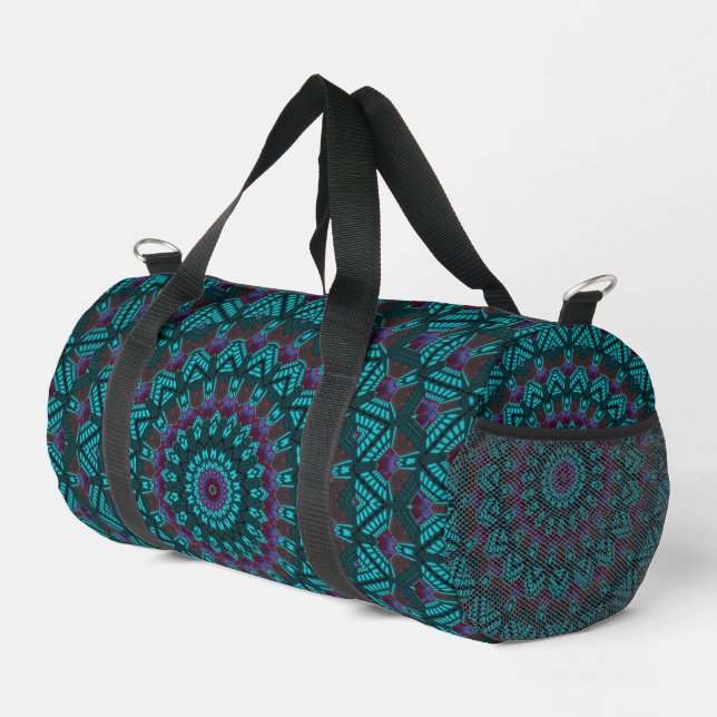 Retro Boho Chic Bohemisch Southwestern Mandala Duffle Bag (Rechte Ecke)