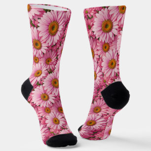 Retro-boho chic rosa blumengeschmückte Blume Socken