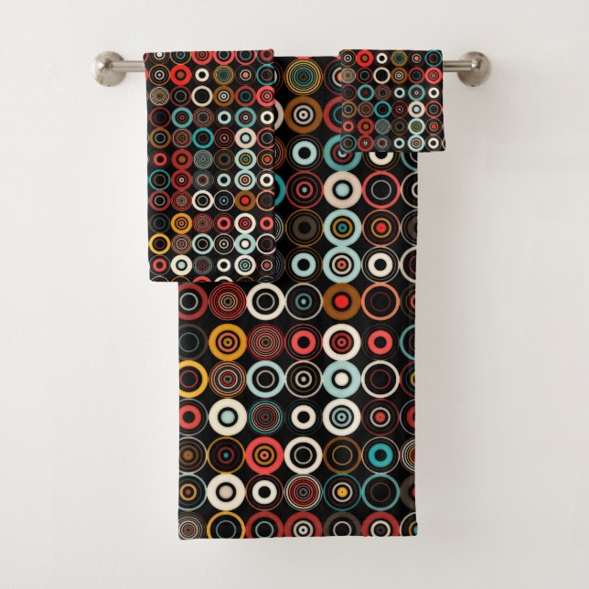 Retro Boho Circle Bath Handtuch Set (Insitu)