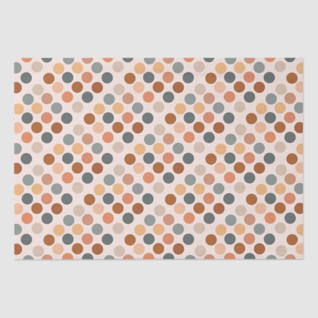 Retro Boho Dots neutral Seidenpapier (Vorderseite)