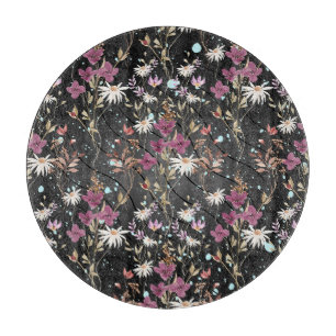 Retro Boho Elegante Wildblumen Schneidebrett