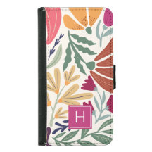 Retro Boho farbenfrohe florale Monogramm