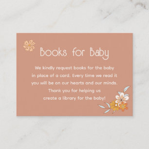 Retro Boho Floral Baby Shooting Books for Baby Car Begleitkarte