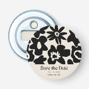 Retro Boho Floral Wedding Save the Date Flaschenöffner
