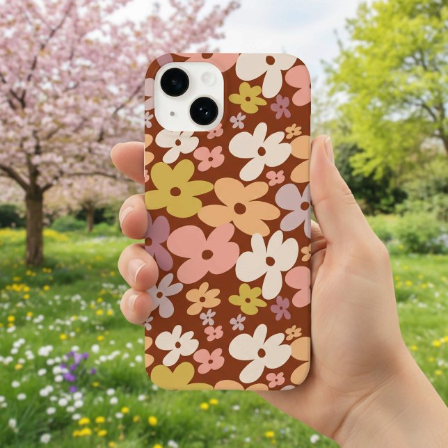 Retro Boho Flower Power Pattern Case-Mate iPhone Hülle (Von Creator hochgeladen)