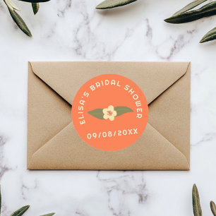 Retro Boho Fun Floral CUSTOM Brautparty Runder Aufkleber