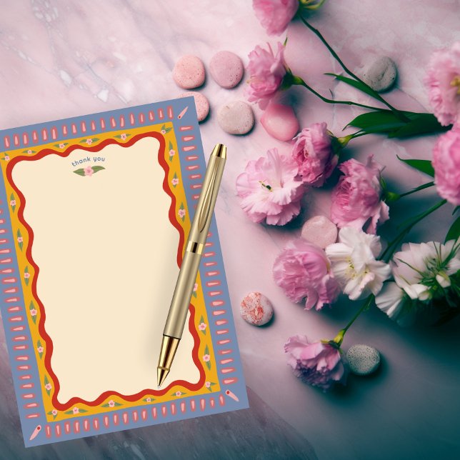 Retro Boho Fun Handmade CUSTOM Brautparty Dankeskarte (Retro Boho Fun Handmade CUSTOM Bridal Shower Thank You Card
)