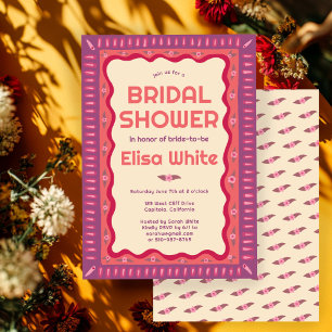 Retro Boho Fun Handmade CUSTOM Brautparty Einladung