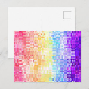 Retro Boho Funky Quirky Xenogender Kariert Pride Postkarte