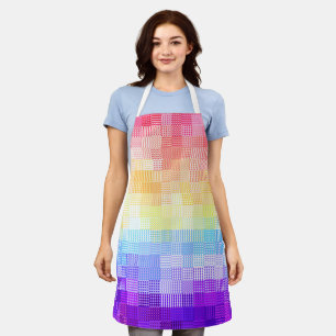 Retro Boho Funky Quirky Xenogender Kariert Pride Schürze