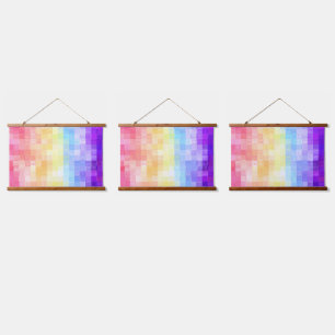 Retro Boho Funky Quirky Xenogender Kariert Pride Wandteppich Mit Holzrahmen