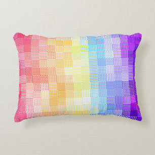 Retro Boho Funky Quirky Xenogender Karierte Stolz Dekokissen