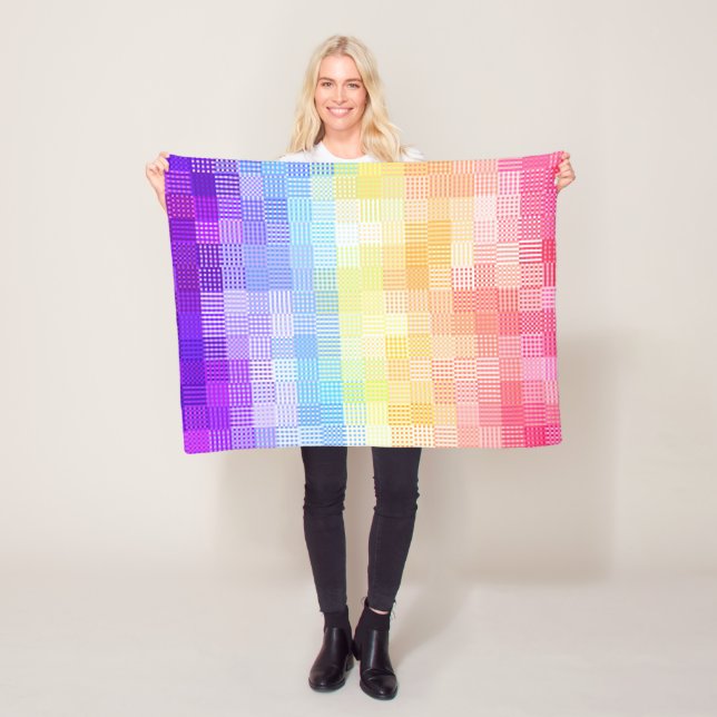 Retro Boho Funky Quirky Xenogender Karierte Stolz Fleecedecke (Beispiel)