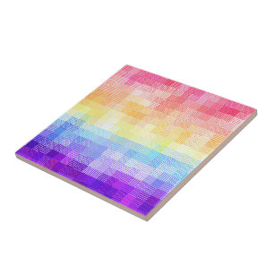 Retro Boho Funky Quirky Xenogender Karierte Stolz Fliese