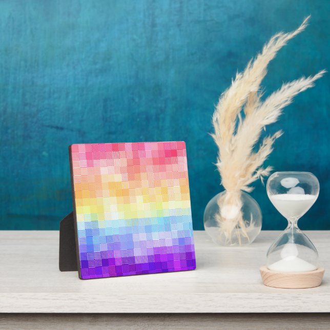 Retro Boho Funky Quirky Xenogender Karierte Stolz Fotoplatte (InSitu)