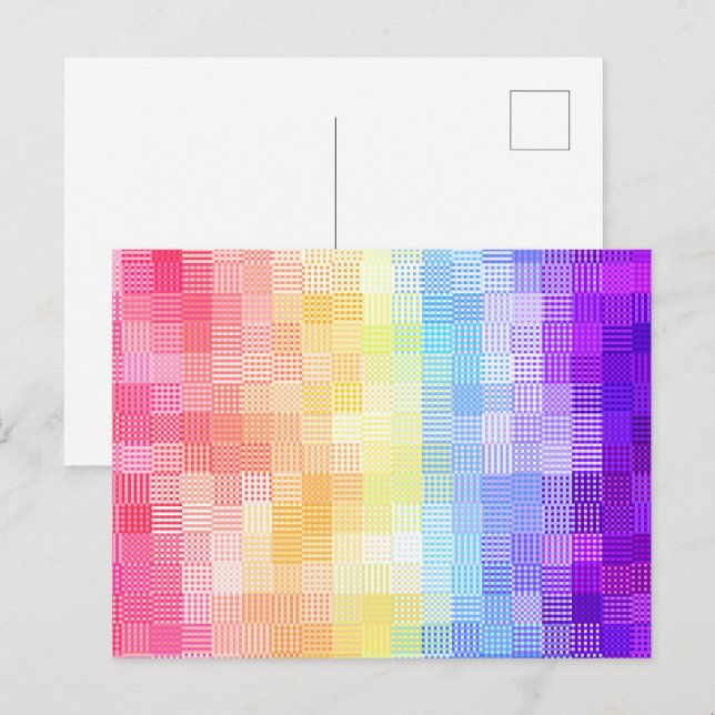 Retro Boho Funky Quirky Xenogender Karierte Stolz Postkarte (Vorne/Hinten)