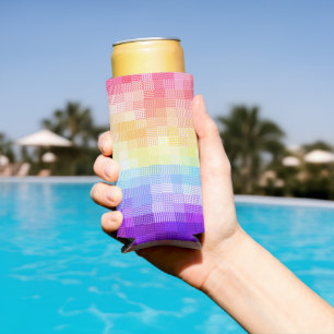 Retro Boho Funky Quirky Xenogender Karierte Stolz Selters Dosenkühler