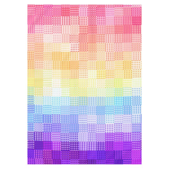 Retro Boho Funky Quirky Xenogender Karierte Stolz Tischdecke (Vorderseite)