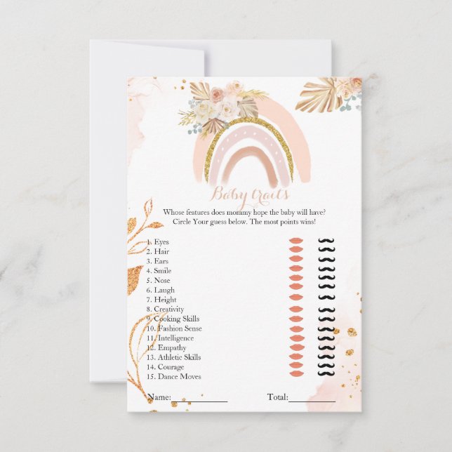 Retro Boho Grass Baby Trailer Babydusche Karte (Vorderseite)