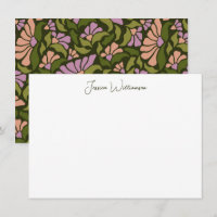 Retro Boho Green Botanical Groovy Personalisiert
