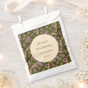 Retro Boho Green Niedlich BlumenCustom 50. Geburts Geschenktütchen